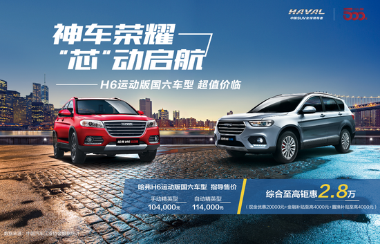 售10.4万-11.4万 国六版哈弗H6运动版上市(2)